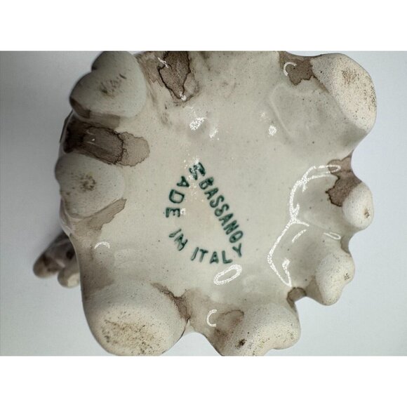 Vintage Signed Bassano Made in Italy Vase Yellow Roses 3D 3.5" tall - Picture 15 of 16